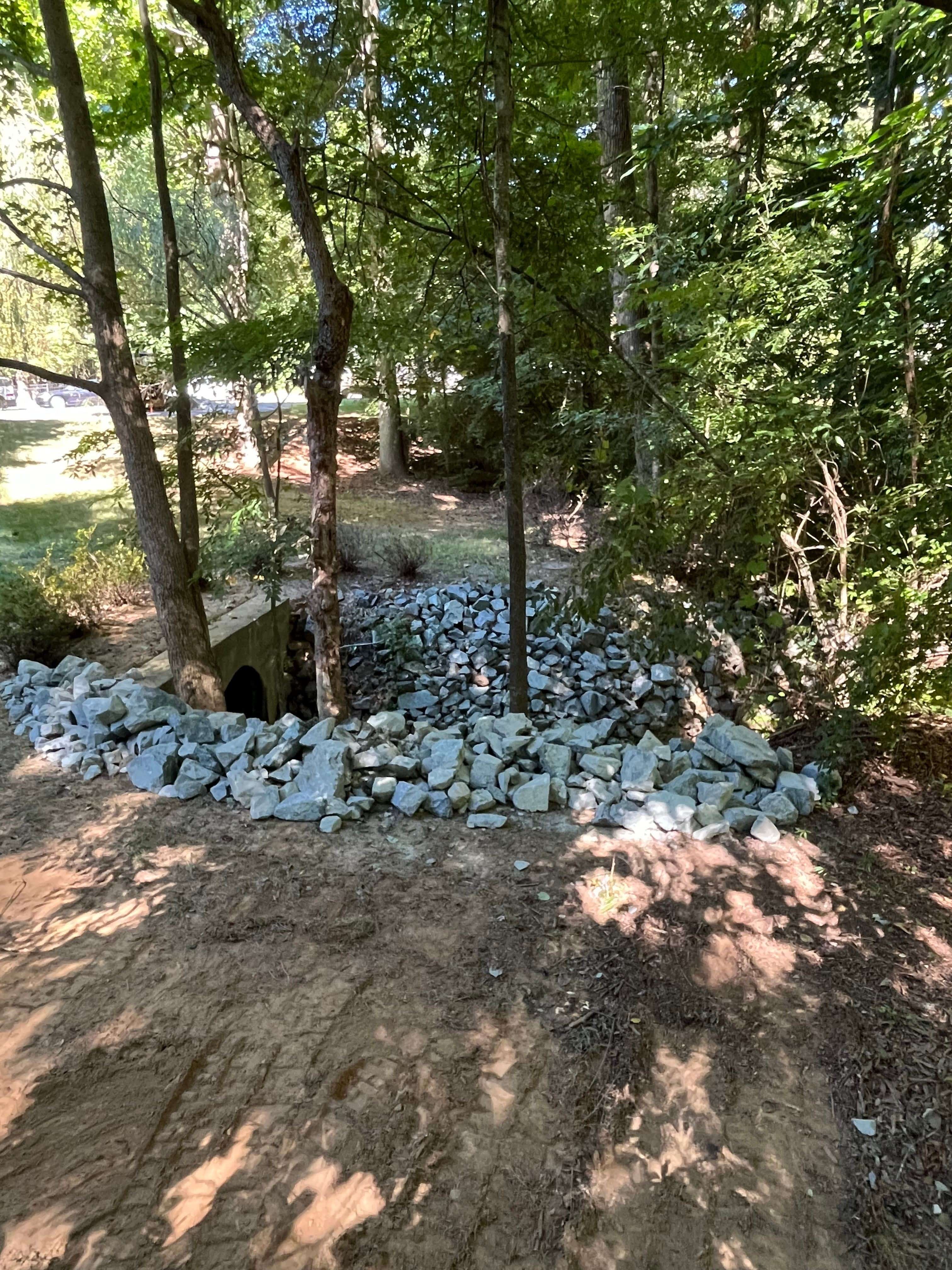 Drainage and rock installation project